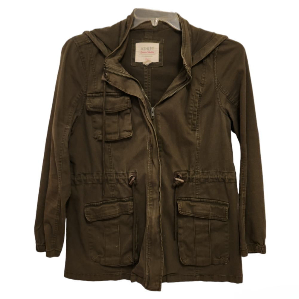 Women's Junior Utility Army Green Jacket Size L Ashley Sunrise Collection